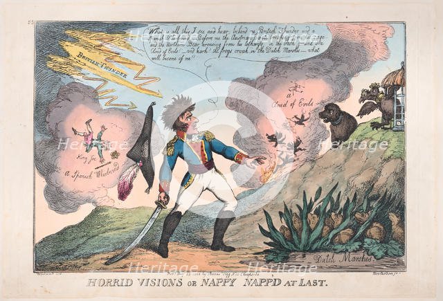Horrid Visions of Nappy Napp'd at Last, August 23, 1808., August 23, 1808. Creator: Thomas Rowlandson.