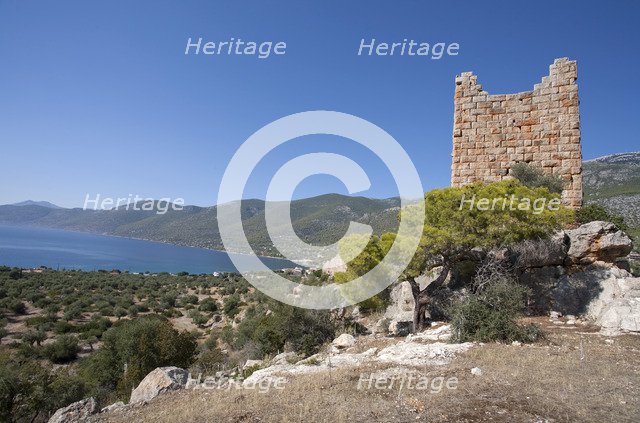 The fortress at Aigosthena, Greece. Artist: Samuel Magal