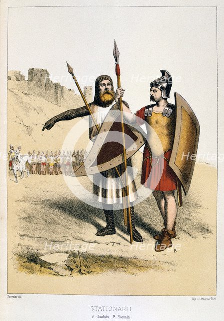 'Stationarii, a Gaul and a Roman', c1887 Artist: Francois Cudet