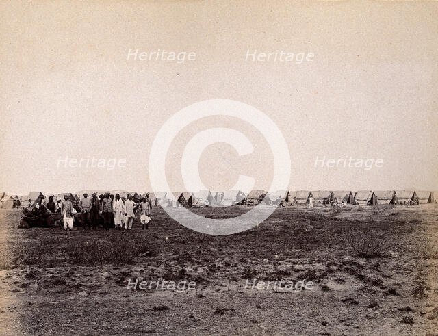 A camp of wigwams, during the outbreak of bubonic plague in Karachi, India, 1897. Creator: Unknown.