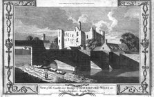 'View of the Castle and Bridge of Haverford West in Pembrokeshire.', late 18th century. Artist: Unknown.