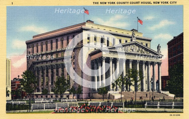 The New York County Court House, New York City, New York, USA, 1933. Artist: Unknown