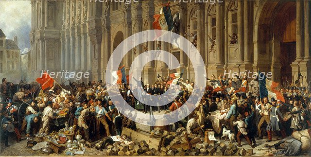 Lamartine in front of the Town Hall of Paris rejects the red flag on 25 February 1848.