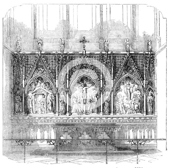 Reredos in the Restored Church of Bedminster, 1856.  Creator: Unknown.