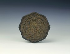 Dish in the shape of a bronze mirror, Qing dynasty, China, 1644-1911. Artist: Unknown