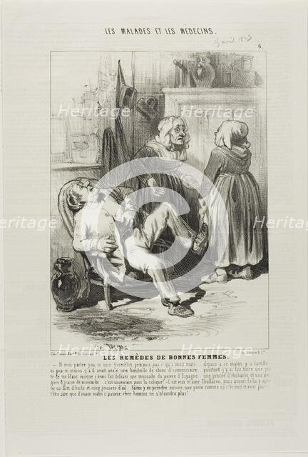 Old Womens' Remedies (plate 6), 1843. Creator: Charles Emile Jacque.