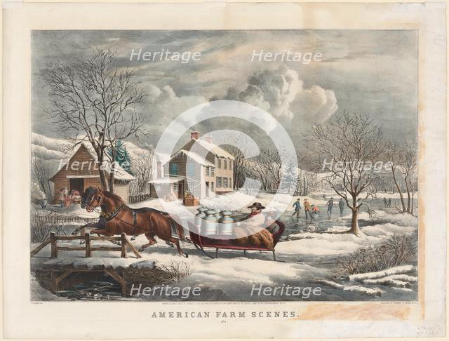 American Farm Scenes, Winter, 1853. Creator: Nathaniel Currier (American, 1813-1888).