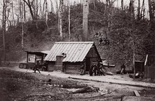 [A Union Station on the James River Established for Extracting Gunpowder from Confederate ..., 1864. Creator: Egbert Guy Fowx.