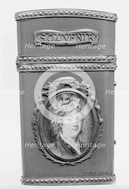 Souvenir with portrait of a woman, 1782-83. Creator: Unknown.
