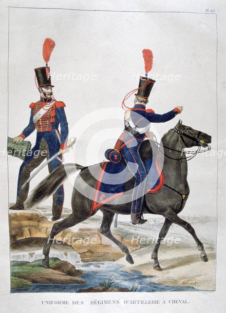 Uniform of a regiment of horse artillery, France, 1823.  Artist: Charles Etienne Pierre Motte