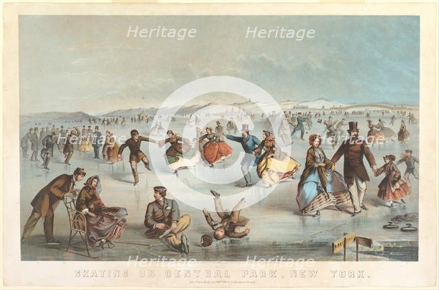 Skating in Central Park, New York, 1861. Creator: Unknown.