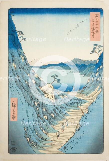 Shiojiri Pass in Shinano Province (Shinano Shiojiri toge), from the series "Thirty-six Views...,1858 Creator: Ando Hiroshige.