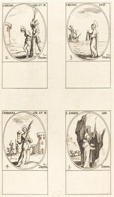 St. Irene & Companions; St. Christiana; Sts. Anania, Azaria & Misael; St. Florianus &. Creator: Jacques Callot.