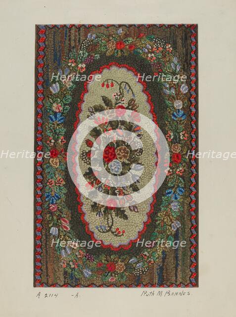 Hooked Rug, 1935/1942. Creator: Ruth M. Barnes.
