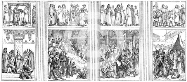 Painting in the left transept of the Pantheon, Paris, c1880-1882.Artist: Alexandre Cabanel