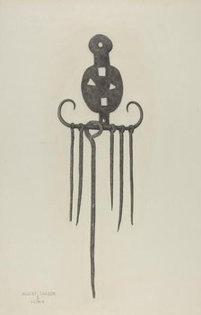 Skewers and Holder, c. 1940. Creators: Albert Taxson, Jacob Lipkin.