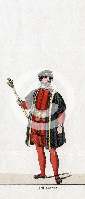 Lord Chancellor, costume design for Shakespeare's play, Henry VIII, 19th century. Artist: Unknown