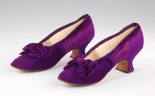 Evening slippers, French, 1885-90. Creator: J Ferry.