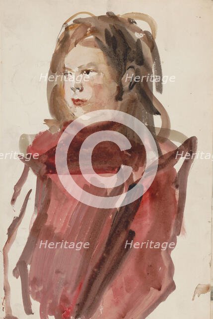 Portrait of an unknown woman, 1875-1934. Creator: Isaac Lazerus Israels.