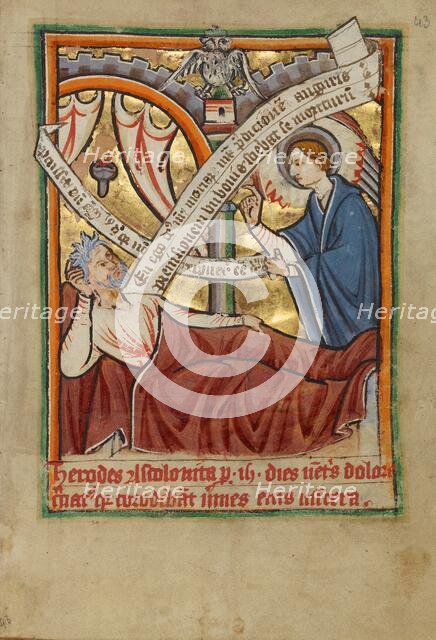 The Dream of Joseph/The Angel Appearing to Herod, about 1190-1200 and about 1480-1490. Creator: Unknown.