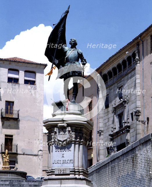 Statue of Juan Bravo (1483-1521), Segovia aristocrat and leader of the revolt of the Communards.