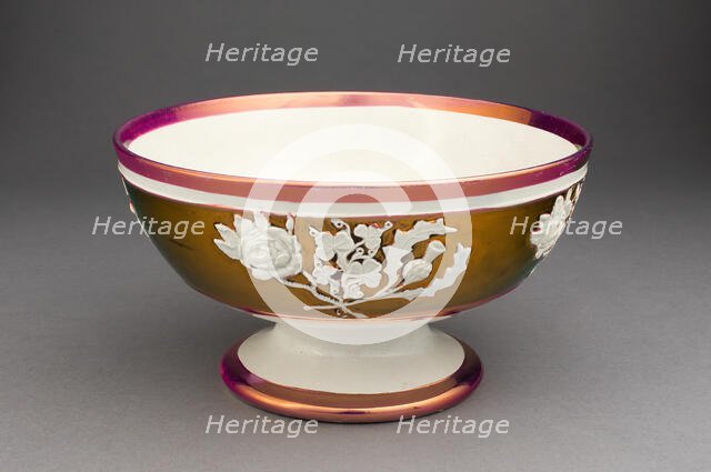 Slop Bowl with Symbols of England, Ireland, and Scotland, Staffordshire, c. 1830. Creator: Staffordshire Potteries.