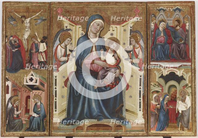 Virgin and Child, with the Crucifixion and the Annunciation, and the Coronation of..., c1340-1348. Creator: Unknown.