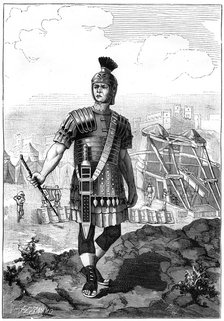 Roman centurion conquering the Gauls under Julius Caesar, 1st century BC (1882-1884). Artist: Unknown