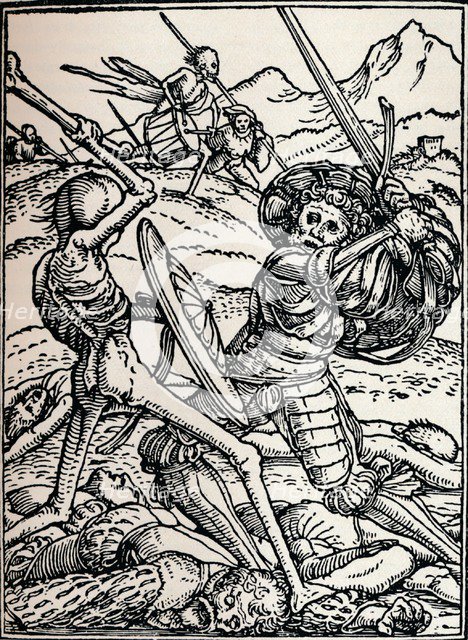 The Knight and Death, 1538, (1917). Artist: Hans Holbein the Younger