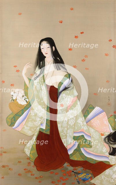 Flower Basket (inspired by Noh-Play), 1915. Creator: Shoen, Uemura (1875-1949).