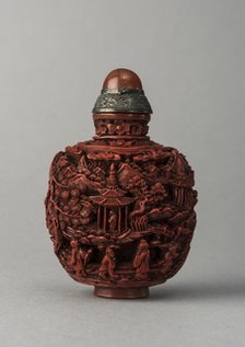 Lacquer snuff bottle, China, Qing dynasty, 1644-1911. Creator: Unknown.