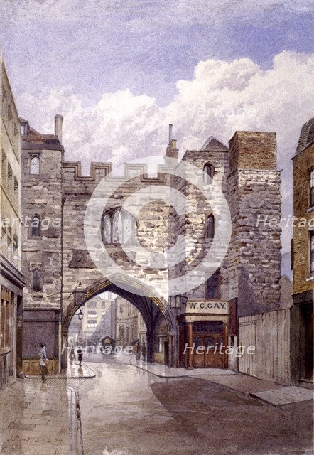 St John's Gate, Clerkenwell, London, 1884. Artist: John Crowther