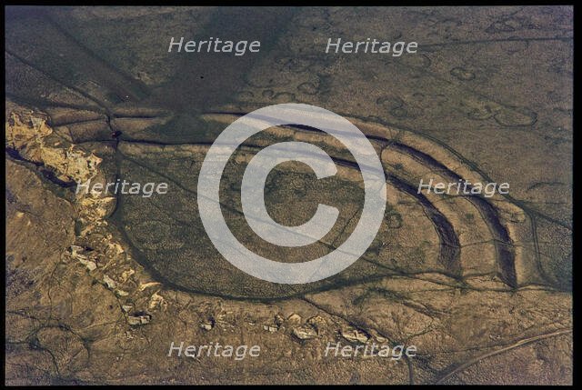The bivallate Iron Age hillfort of Cleeve Cloud, Cleeve Hill, Gloucestershire, 1971. Creator: Jim Hancock.
