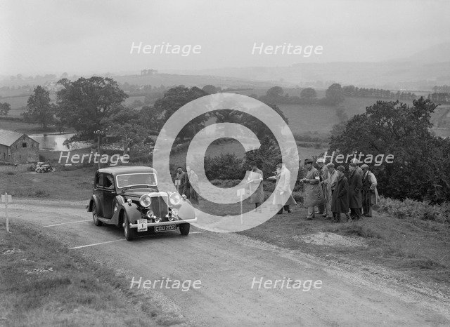 Daimler Light Straight 8 saloon of WH Smith competing in the South Wales Auto Club Welsh Rally, 1937 Artist: Bill Brunell.