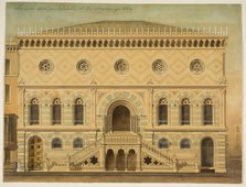 National Academy of Design Competition, New York, New York, South Elevation, 1861. Creator: Peter Bonnett Wight.
