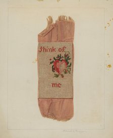 Bookmark (Valentine), c. 1938. Creator: Manuel G. Runyan.