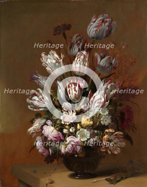 Still life with flowers, 1639. Creator: Bollongier, Hans Gillisz. (1600-1645).