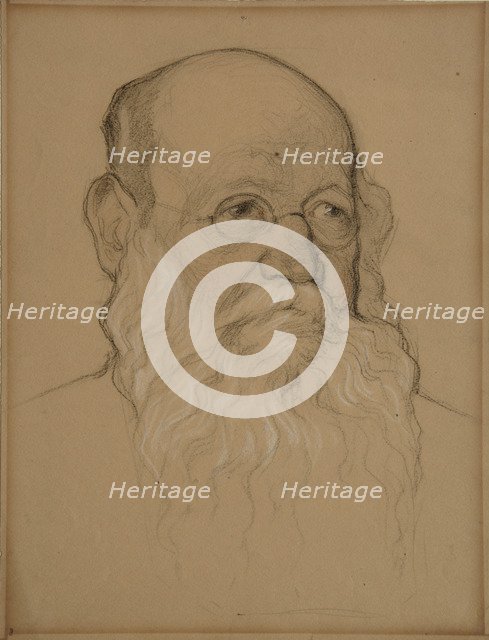 Portrait of the Revolutionary Count Pyotr A. Kropotkin (1842-1921), 1920-1921. Artist: Andreev, Nikolai Andreevich (1873-1932)