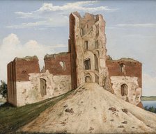 View of the Castle at Troki (Trakai), 1854. Creator: Wincenty Dmochowski.