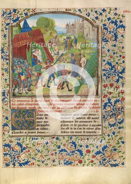 Alexander's Illness at the Cydnus River and the Death of Sisinnes, about 1470-1475. Creator: Master of the Jardin de vertueuse consolation.