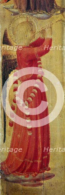 Angel making music (From the Tabernacle of the Linaioli), ca. 1433. Creator: Angelico, Fra Giovanni, da Fiesole (ca. 1400-1455).