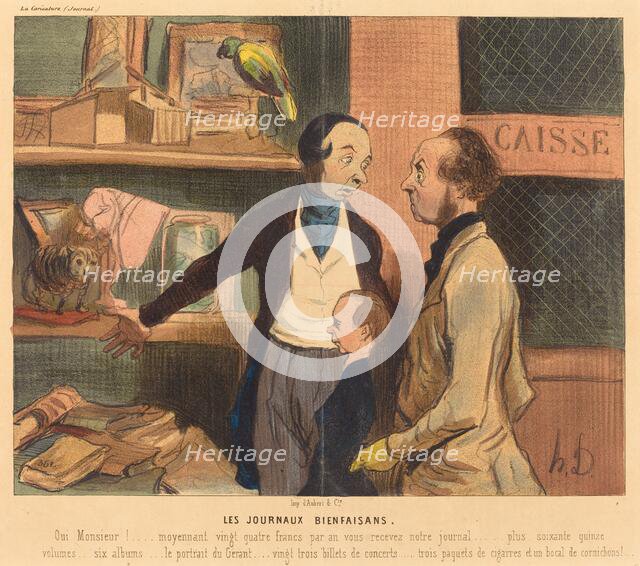 Les Journaux bienfaisans, 1842. Creator: Honore Daumier.