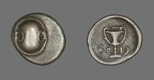 Hemidrachm (Coin) Depicting a Boeotian Shield, about 338-315 BCE. Creator: Unknown.