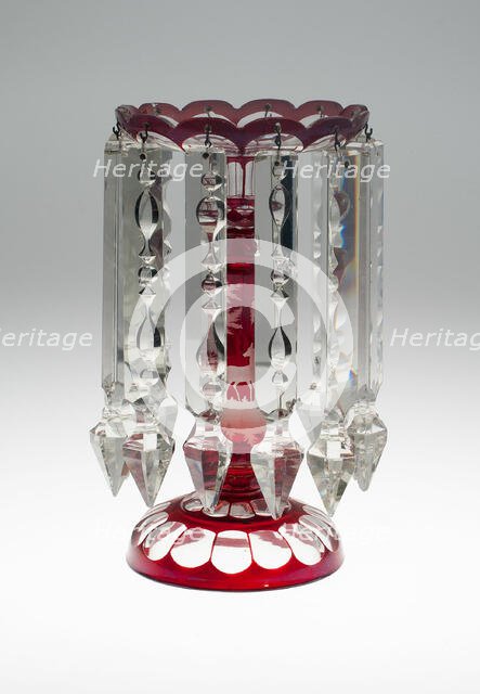 Candelabra, Bohemia, c. 1840/50. Creator: Bohemia Glass.