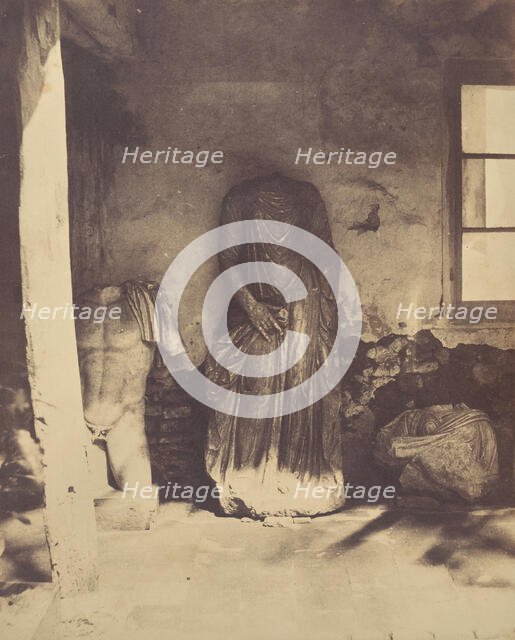 Untitled [Roman sculptures, Cherchell Museum], 1856. Creator: John Beasley Greene.