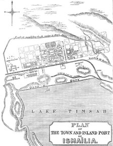 Plan of the town and inland port of Ismaïlia, 1869. Creator: Unknown.