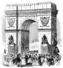 The Cherbourg Fetes - Triumphal Arch at Cherbourg, 1858. Creator: Unknown.