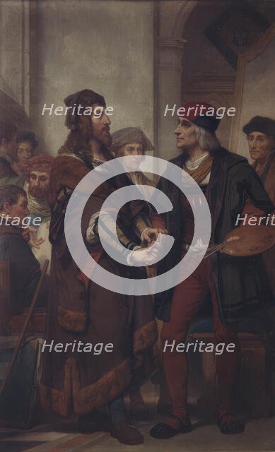 Albrecht Dürer Visiting Quinten Massijs, (c1500s), c1862-1872. Creator: Nicaise de Keyser.