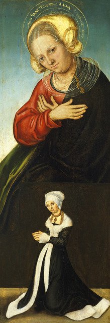 Saint Anne with the Duchess Barbara of Saxony as Donor, ca 1514. Artist: Cranach, Lucas, the Elder (1472-1553)