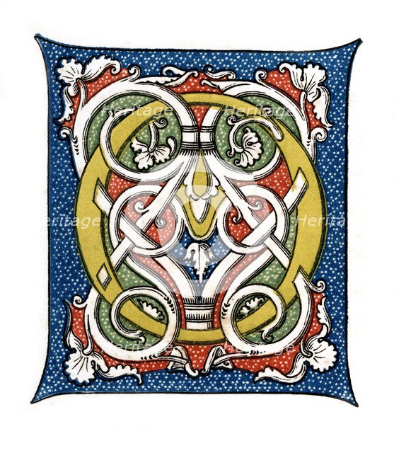 Initial letter 'O', c15th century, (1843).Artist: Henry Shaw